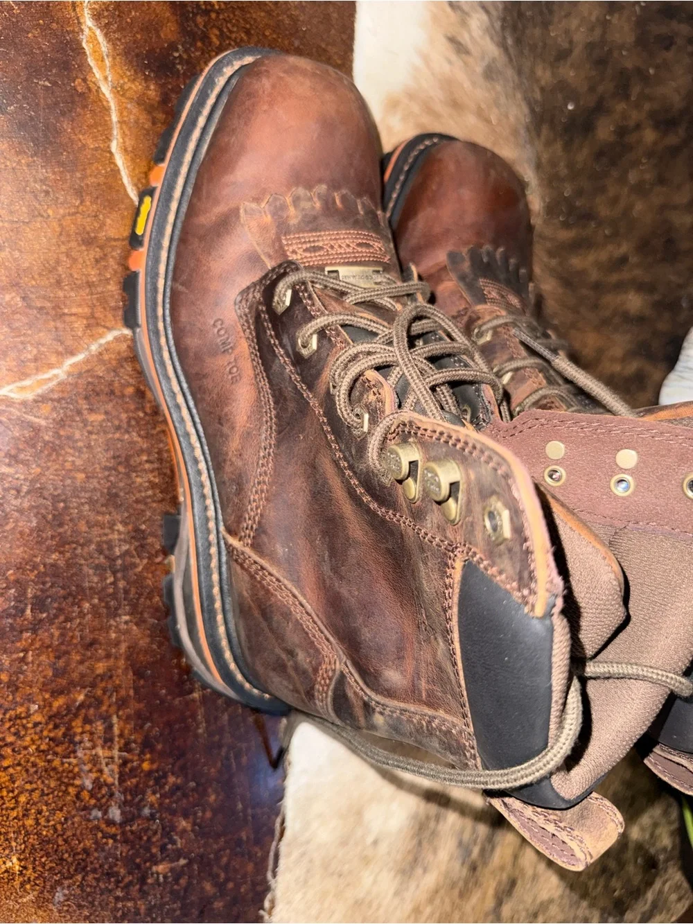 Cody James Men’s Brown Leather Work Boots